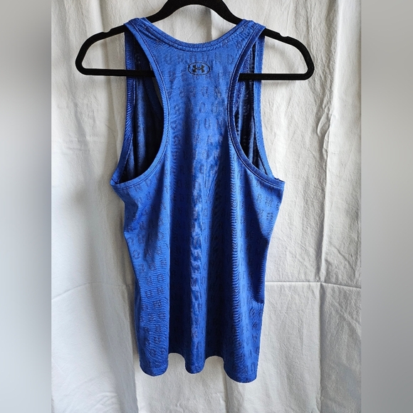G83. Under Armour UA Velocity Wordmark Jacquard Tank In Blue - Size XL - Picture 3 of 5